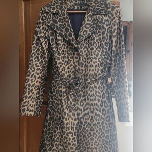 Via Spiga Leopard Print Trench Coat Medium